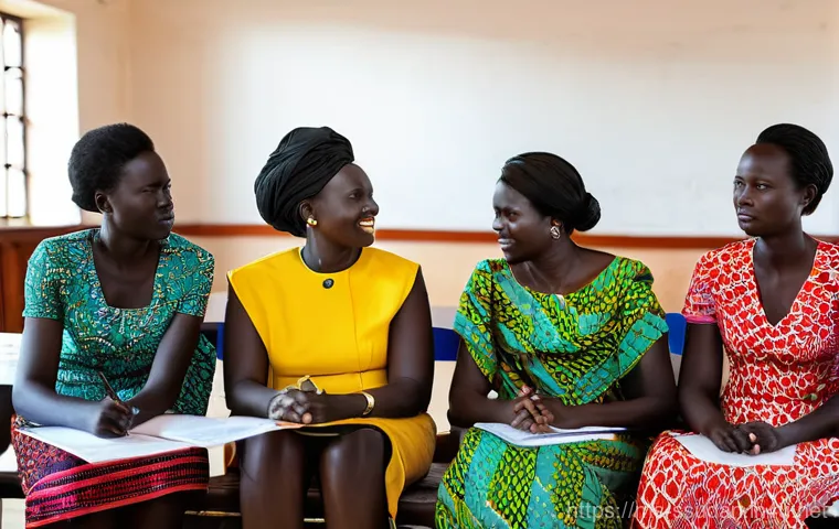 남수단 여성 정치인 - **Image Prompt 1: Women in Peace Negotiations**
    "A group of diverse South Sudanese women, aged 3...